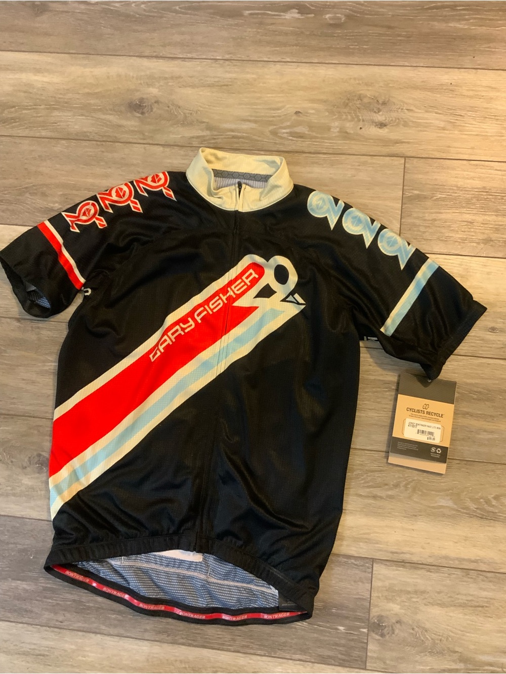 Bontrager Men’s Race Lite Cycling Jersey — Black, Red & Light Blue Accent